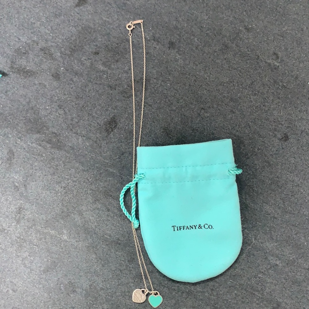 Return to Tiffany Blue Heart Heart Double Tag Pendant